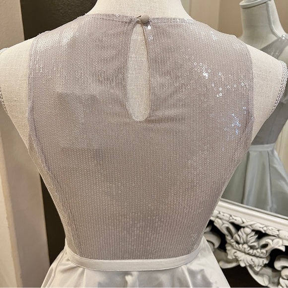 NWT Armani Exchange ICY Sequins Satin Peplum Tiered DRESS 0P - Picture 7 of 13